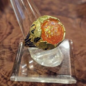 Art Deco Gold Plate Vine Ring Size 7